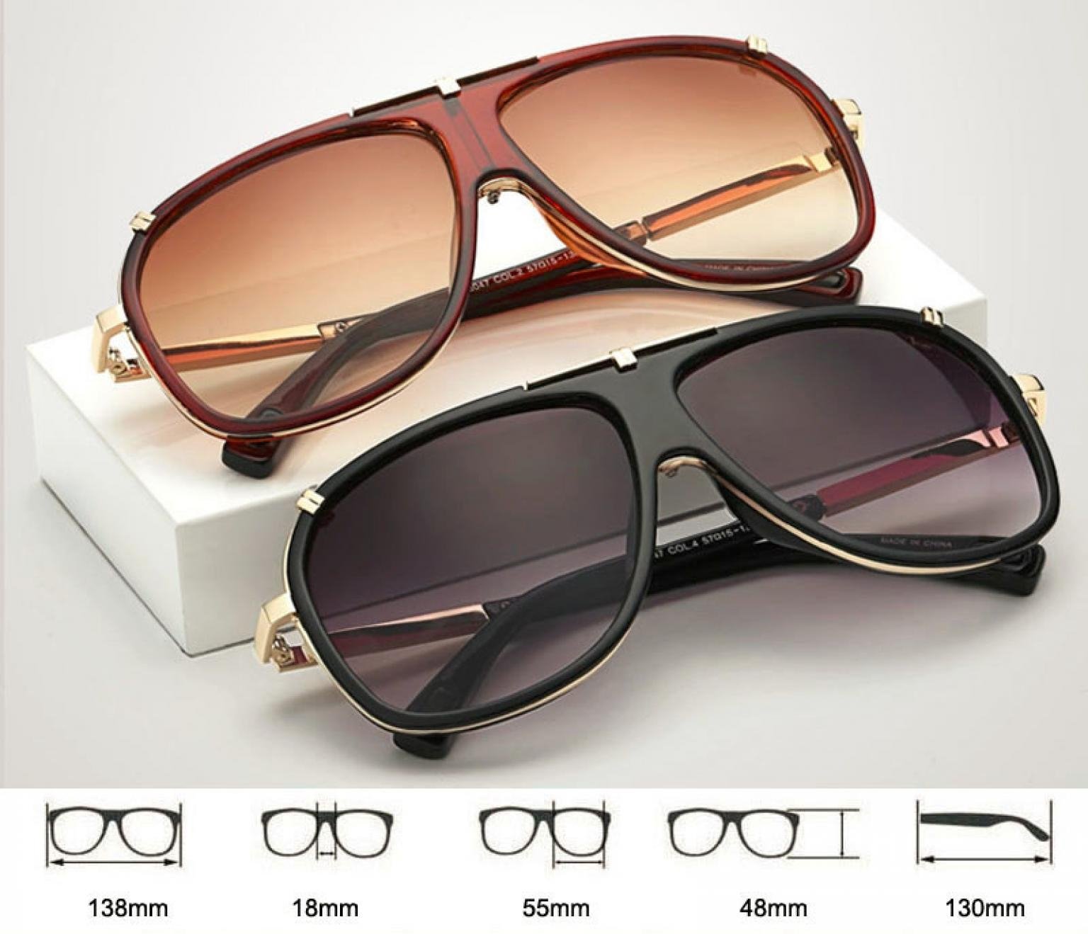 Brand design Retro Men Square Sunglasses Brand Designer Fashion Men Women Gradient Lens Glasses UV400